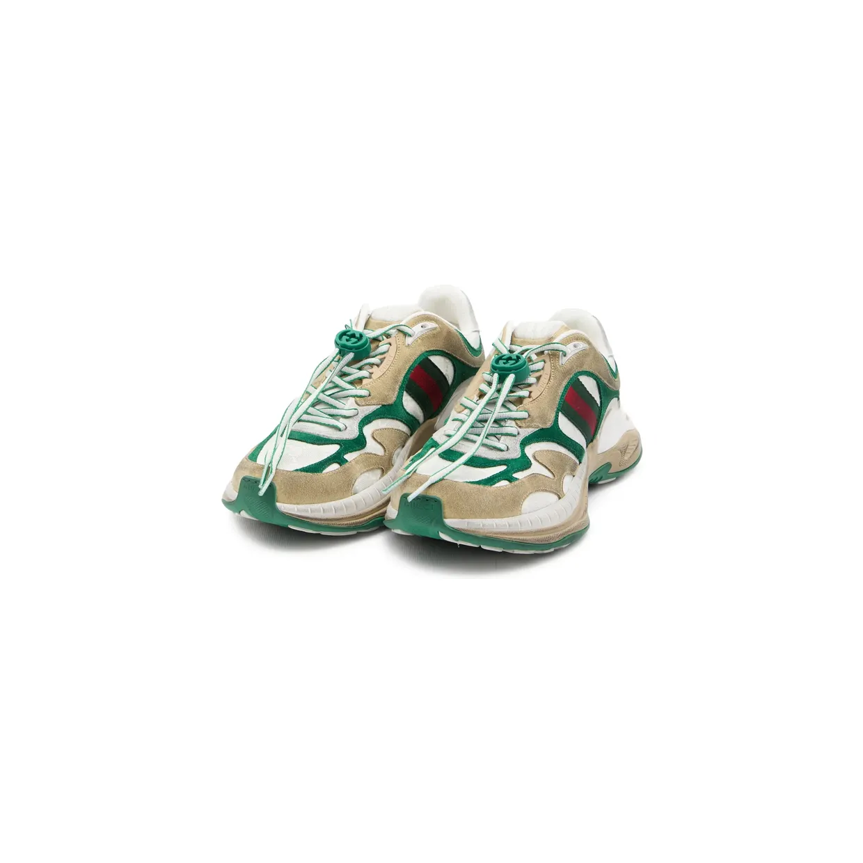 Gucci Drawstring Stripe Leather “Neutrals/Green” (853709 AAGGM 9251) (2)