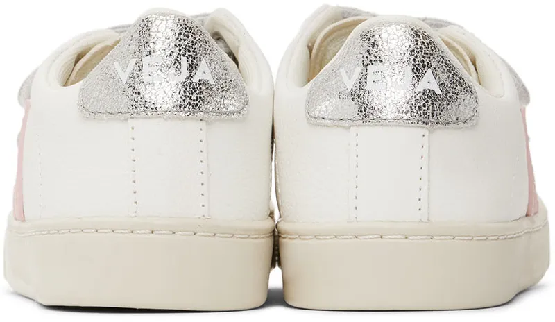 VEJA Kids White & Silver Leather Esplar (SV0502529C)