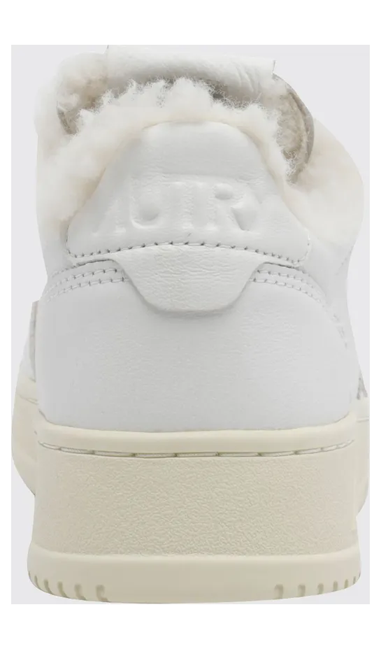 Autry Medalist Low Sneakers in Leather with Animalier Pony Hair Inserts White (AULWSR01) (3)