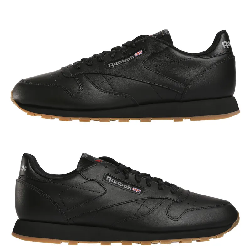 Reebok Classic Leather Shoes Intense Black / Gum