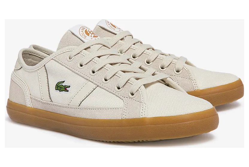 Lacoste Damen-Sneakers SIDELINE ROLAND-GARROS – Off White & Brown Size 35.5 Weiss (41CFA0058-OW8)