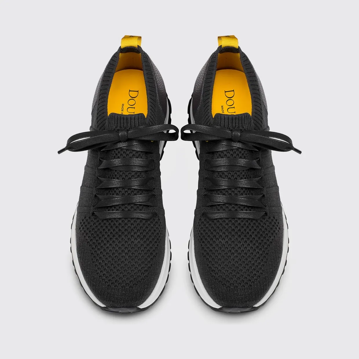Doucal’s Crochet Knit and Leather Sneakers Grey (DU3222SYDNPZ830NN38) (2)