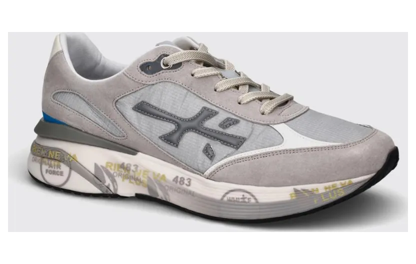 Premiata Moerund Suede and Nylon Sneakers Grey (MOERUN8079)