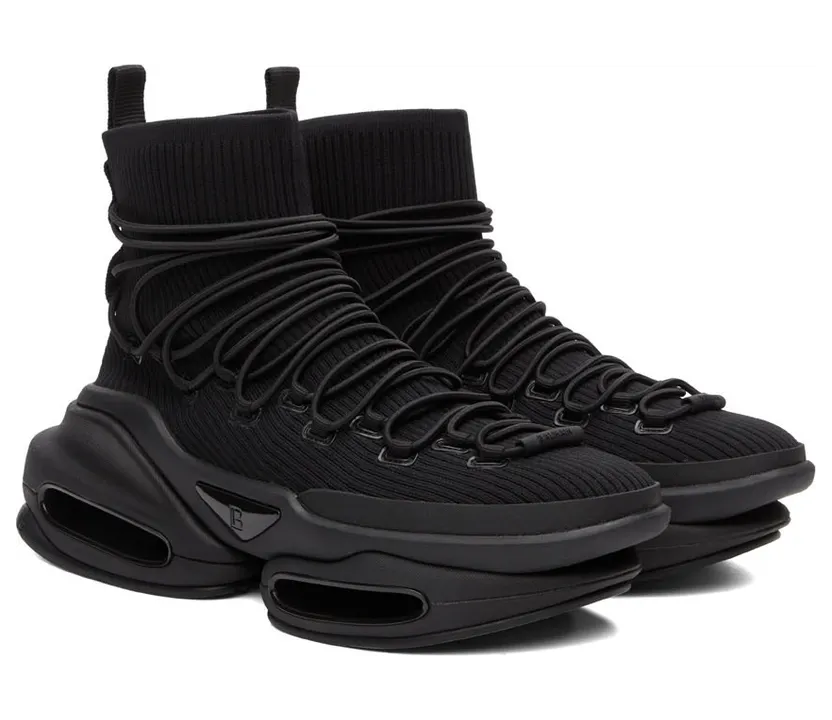 Balmain Black B-Bold Hiking Sneakers (XM1VH283TLDK) (4)