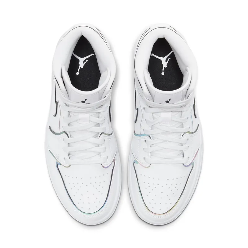 Jordan 1 Mid Iridescent Reflective White (W) White/White (CK6587-100)