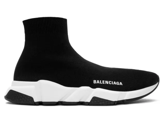 Balenciaga Black and White Speed Sneakers (530349 W05G9)