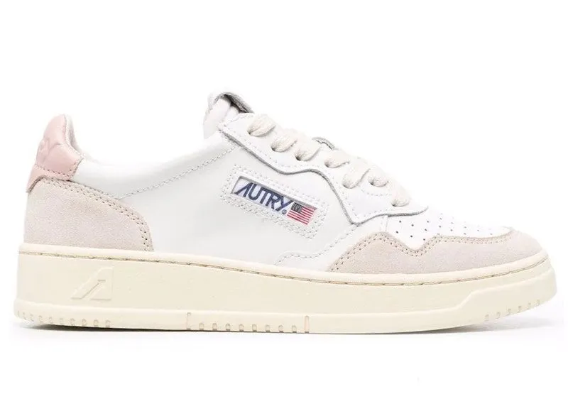 Autry Medalist Leather Low White Pink (AULW-LS37)