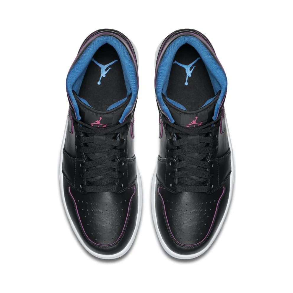 Jordan 1 Retro Mid Radio Raheem Black/Fire Pink-Photo Blue (554724-029)