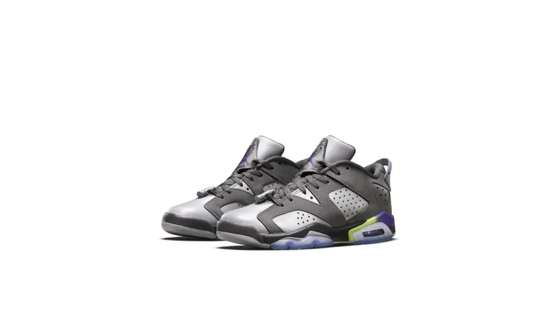 Jordan 6 Retro Low Dark Grey (GS) Dark Grey/Ultraviolet-Wolf Grey-Ghost Green (768878-008)