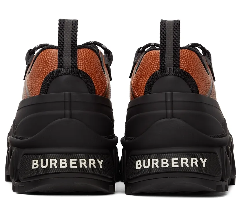 Burberry Black & Orange Leather Arthur Sneakers (8042311) (4)