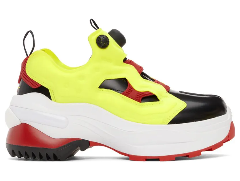 Maison Margiela Yellow & Black Reebok Edition Tabi Instapump Chunky Sneakers (S57WS0404 P3782)