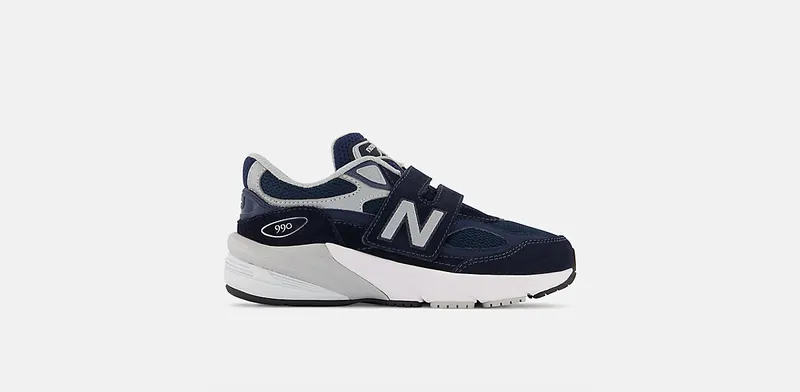 New Balance FuelCell 990v6 Hook and Loop Navy Silver (PV990NV6)