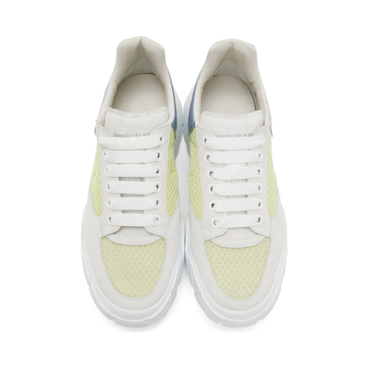 Alexander McQueen SSENSE Exclusive Off-White & Blue Court Trainer 3811 L./W/C./B./W/B. (662662W4QH2) (5)