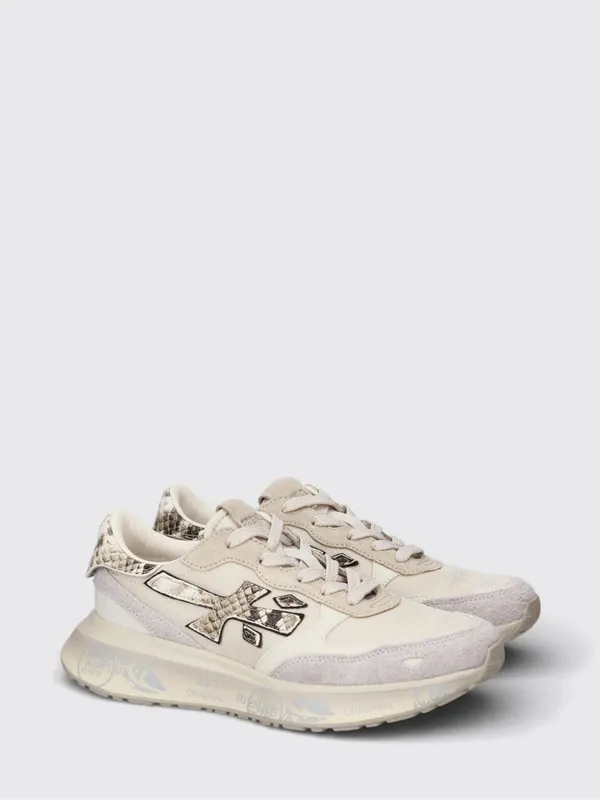 Premiata Lauryn Suede and Mesh Sneakers White 1 (LAURYN8183)