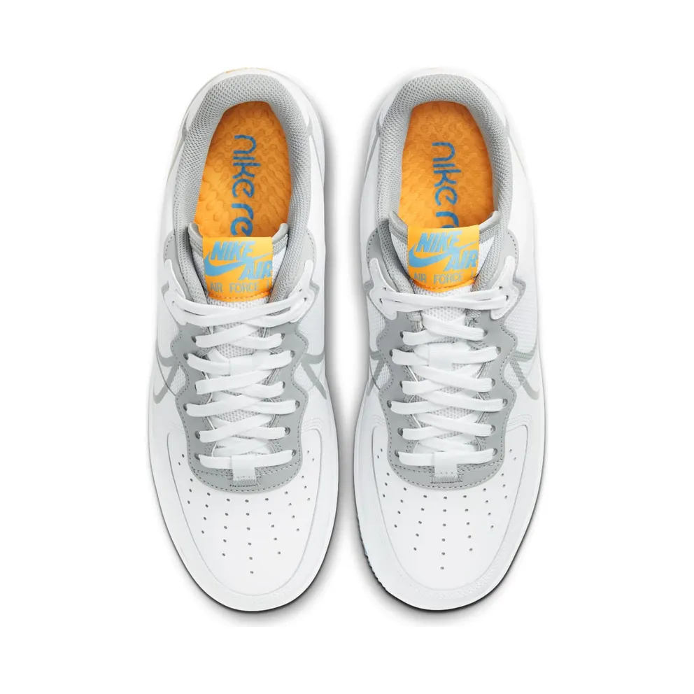 Nike Air Force 1 Low React White Light Smoke Grey White/University Gold-University Blue-Light Smoke Grey (CT1020-100)