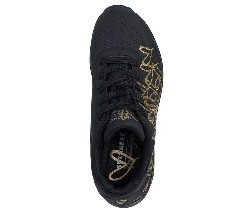 Skechers JGoldcrown: UNO – Golden Heart Sneaker Black/Gold