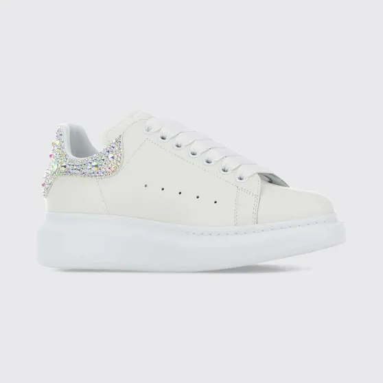 Mcqueen Alexander Oversize Calf Leather Sneakers with Chunky Sole White (666407WIAIJ9069)