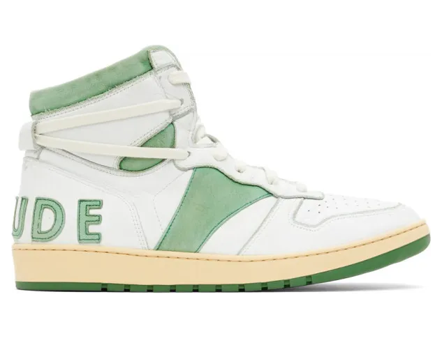 Rhude SSENSE Exclusive White and Green Rhecess Hi Sneakers (RHU08PF20137)