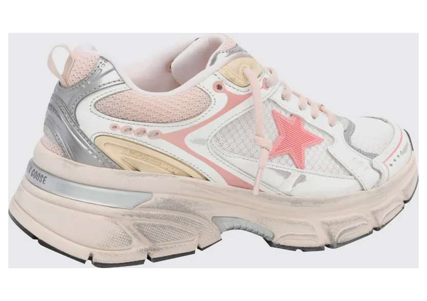 Golden goose Lightstar Distressed Leather and Mesh Sneakers White (GWF00724F00875111858) (2)