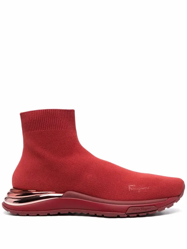 Ferragamo Gestrickte High-Top- – Rot (746045)