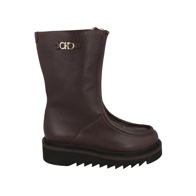 Ferragamo Eurialo F Leather Boots Brown (01E247-756802-1C)
