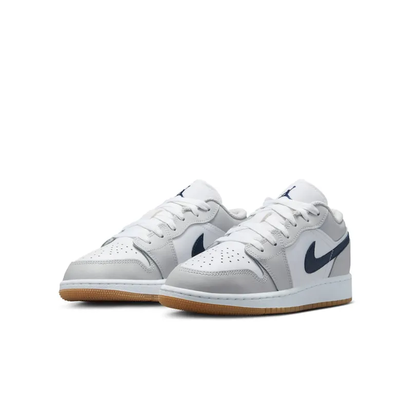 Jordan 1 Low GS “White Neutral Grey Gum Midnight Navy” (553560-146)