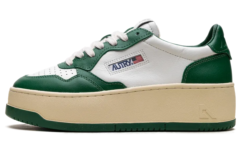 Autry Platform Low “White/Green” (PTLW-WB03)
