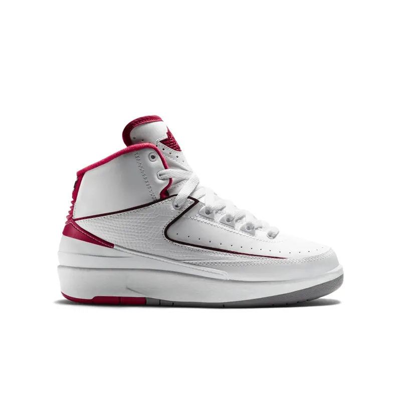 Jordan 2 Retro White Red 2014 (GS) White/Black-Varsity Red-Cement Grey (395718-102)