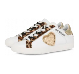 Moschino Sneaker Aus Nappaleder Mit Sequins Heart (POLJA15402G1FIAF10A)