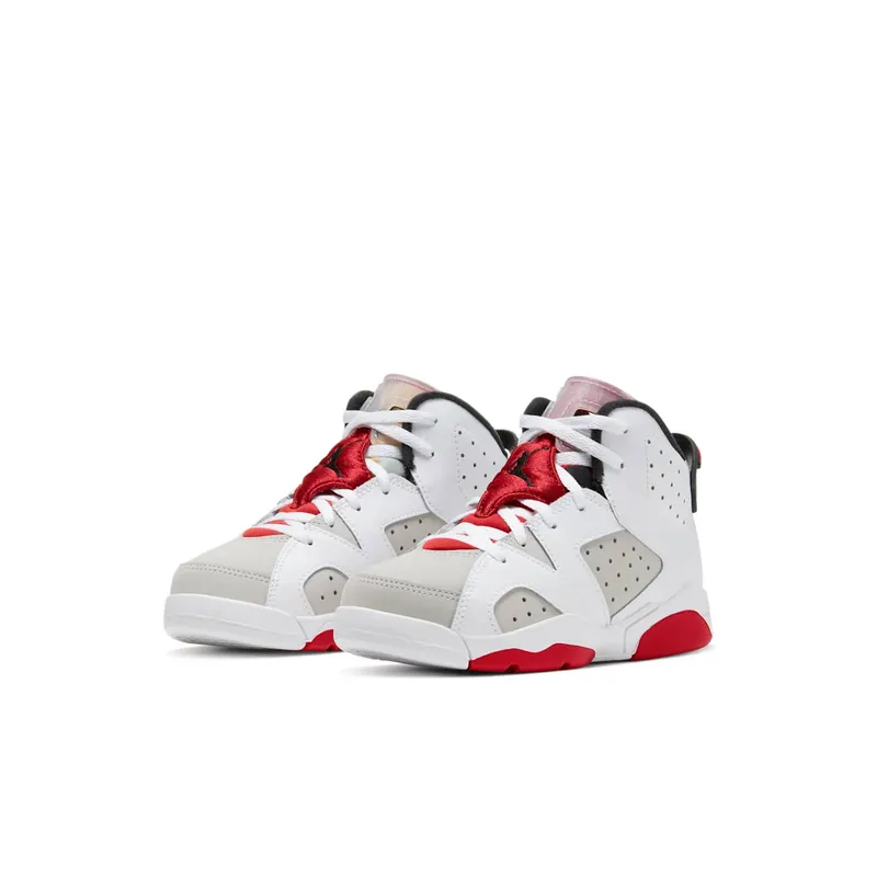 Jordan 6 Retro Hare (PS) Neutral Grey/White-True Red-Black (384666-062)