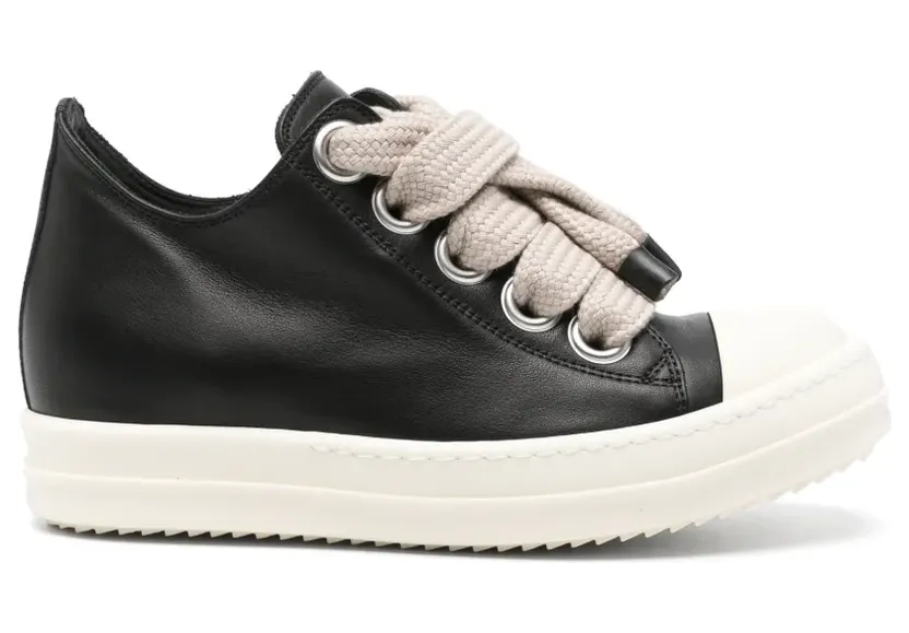 Rick Owens Leren met oversized veters “Black” (RP02F5883LCOW2)