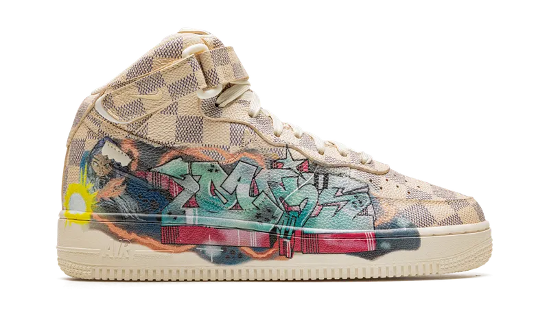 Nike Louis Vuitton Air Force 1 Mid “Virgil Abloh – Graffiti” (1A9VE0)