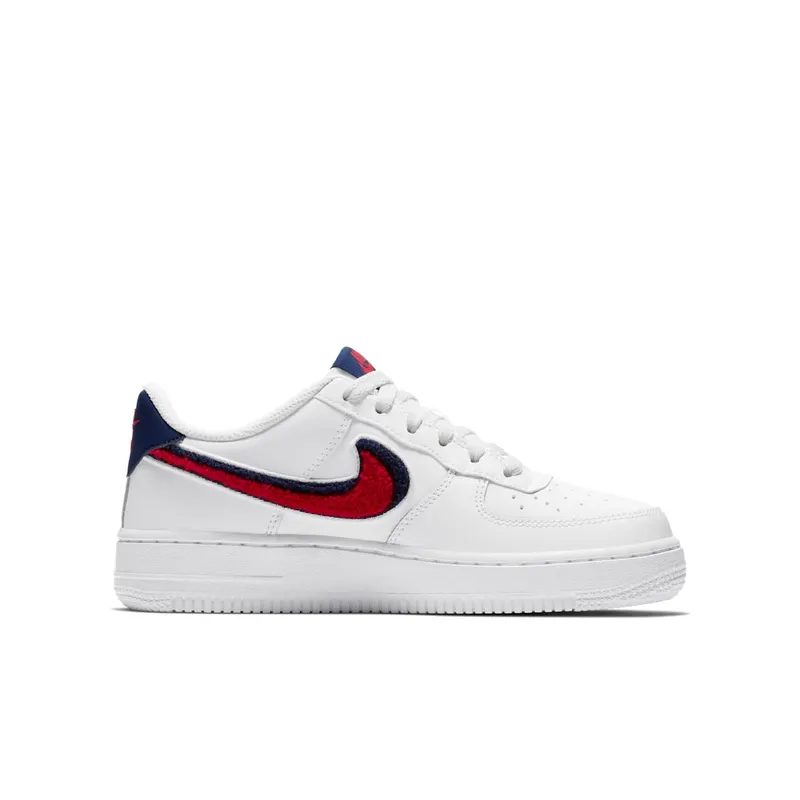 Nike Air Force 1 Low 3D Chenille Swoosh USA (GS) White/University Red-Blue Void (AO3620-101)