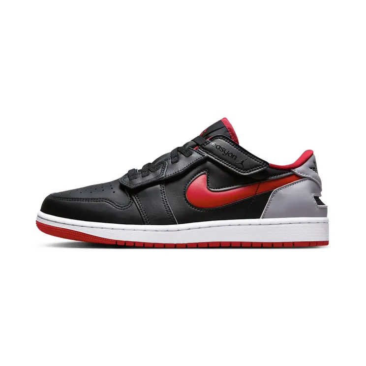 Jordan 1 Low FlyEase “Black / Cement Grey / White / Fire Red” (DM1206-006)