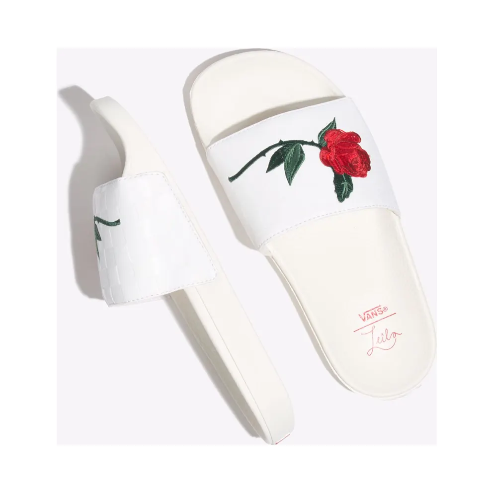 VANS Leila Hurst Slide-on Shoes (White)