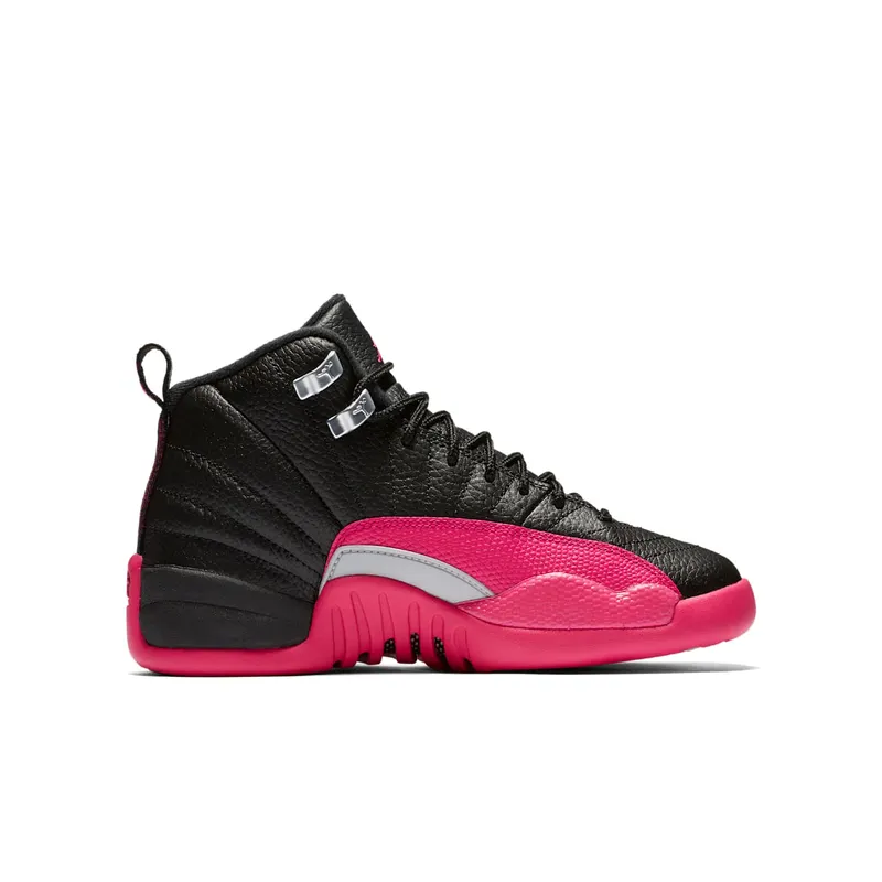 Jordan 12 Retro Black Deadly Pink (GS) Black/Deadly Pink-Metallic Silver (510815-026)