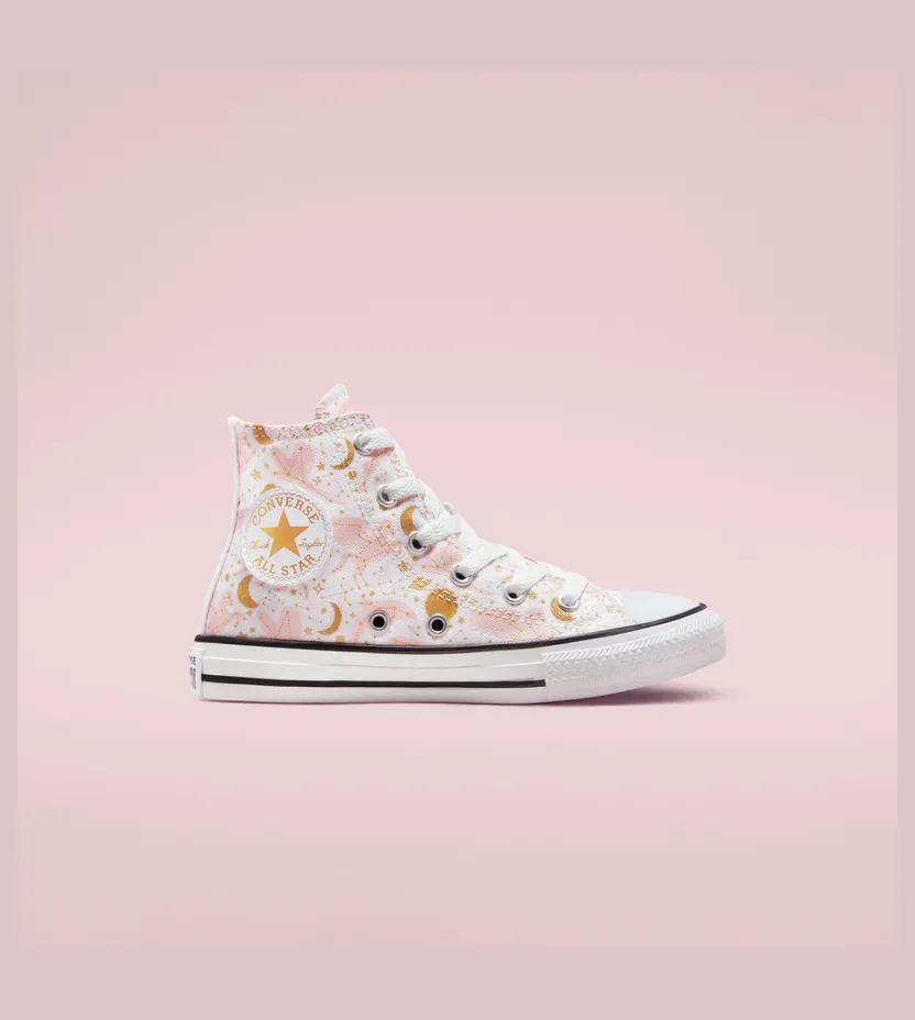 Converse Constellations Chuck Taylor All Star Wit/storm Pink/goud (672221C)