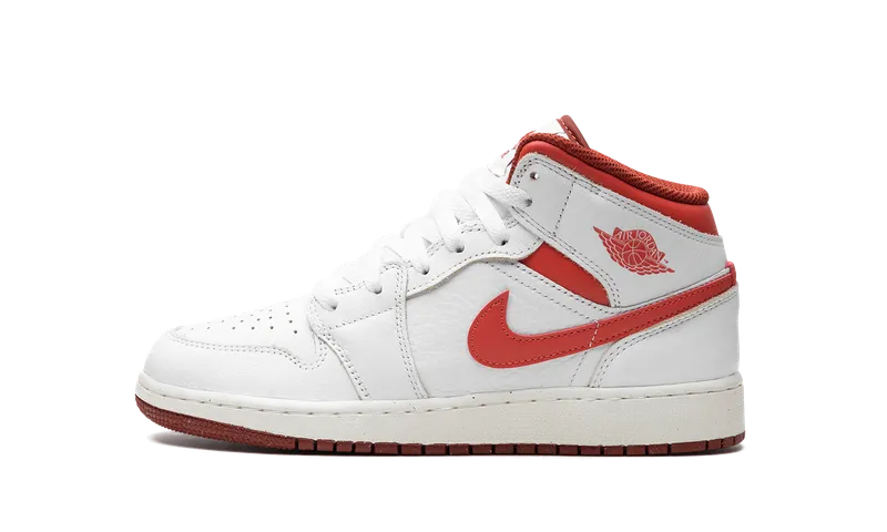 AIR Jordan 1 MID SE GS “WHITE DUNE RED” (FJ3464-160)