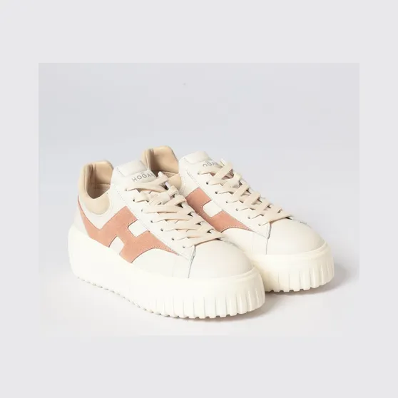 Hogan H-Stripes Grained Leather Sneakers White (HXW6450FE91UXI0FE4)