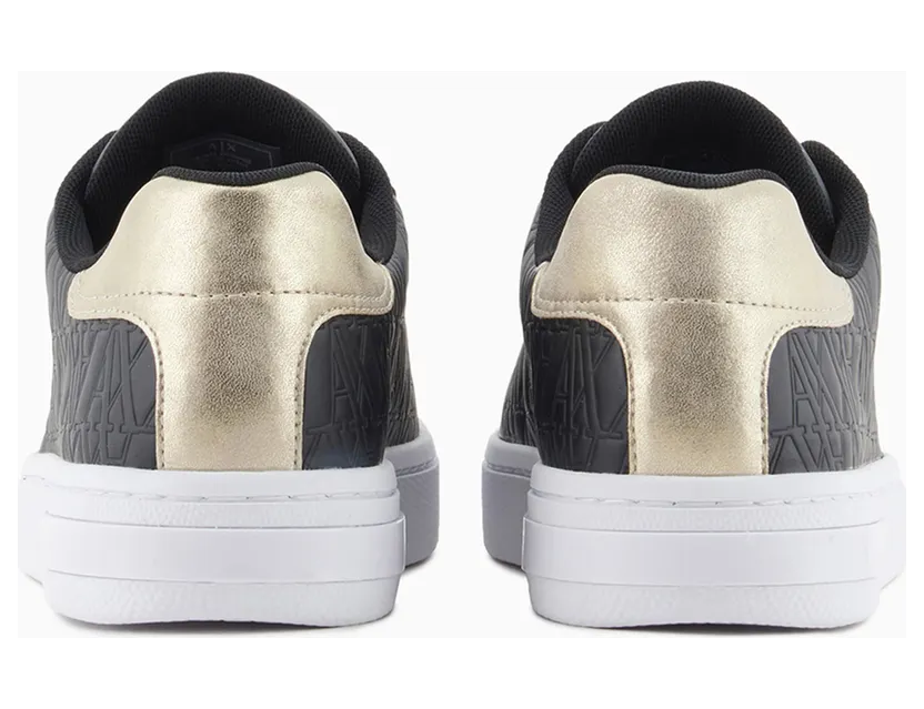 Armani Low-Top Sneakers With Embossed Pattern And Contrast Heel (XDX165-XV891-T780) (4)