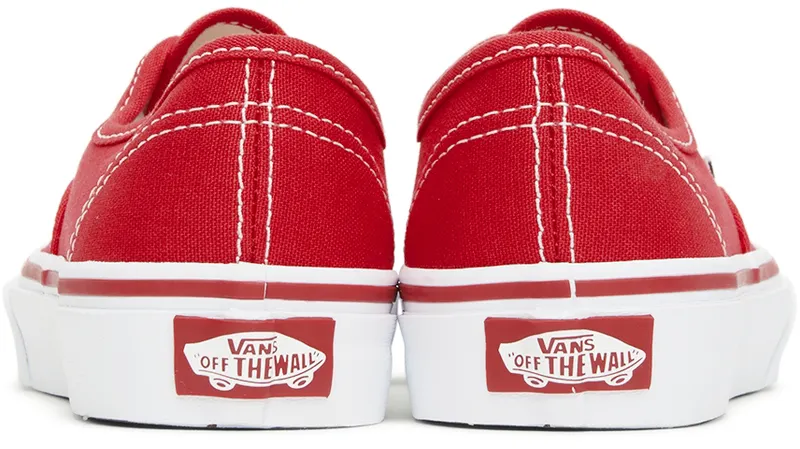 Vans Kids Red & White Authentic Little Kids Sneakers (VN000WWX6RT1)