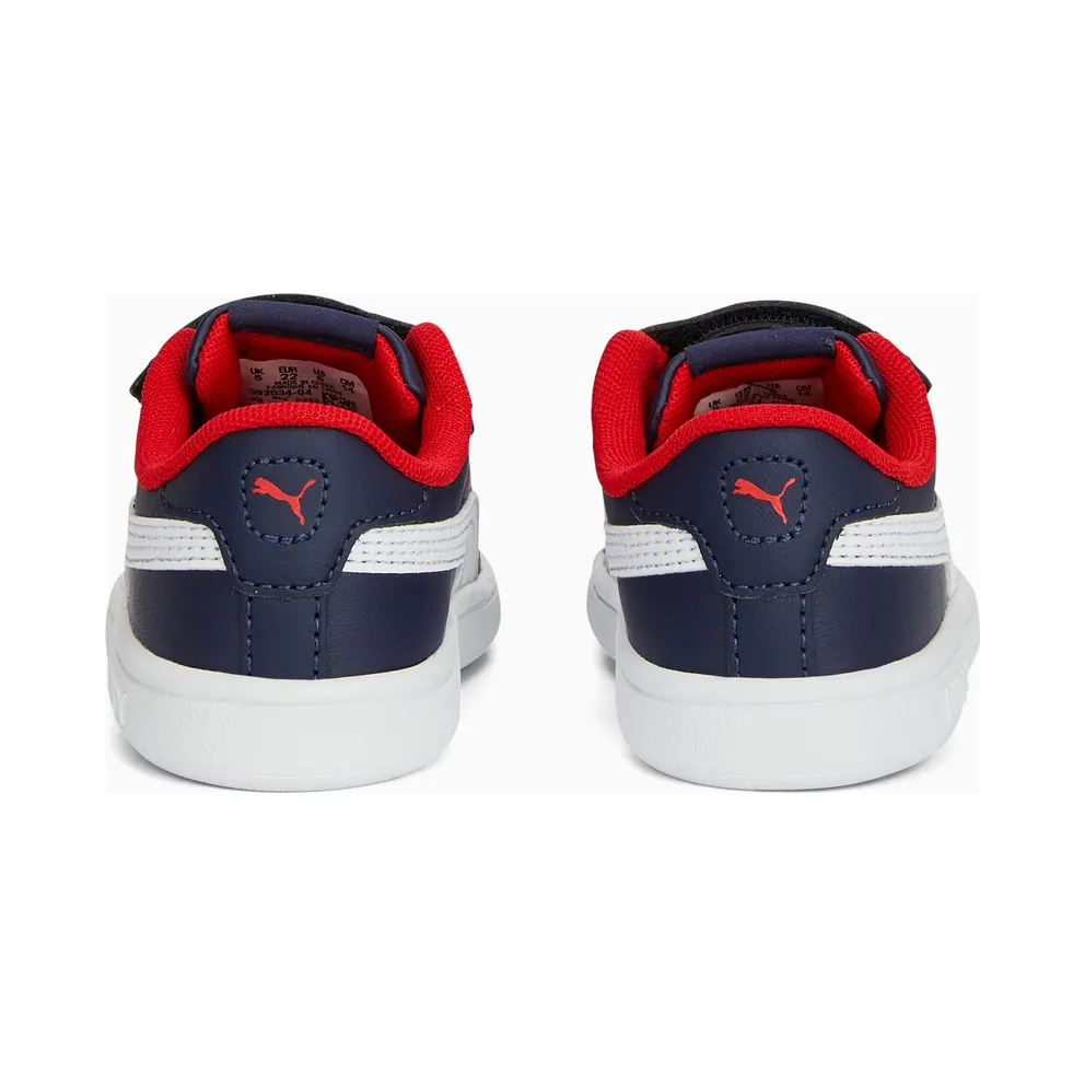 Puma Smash 3.0 Leather V Baby White/Blue/Red (392034-04)