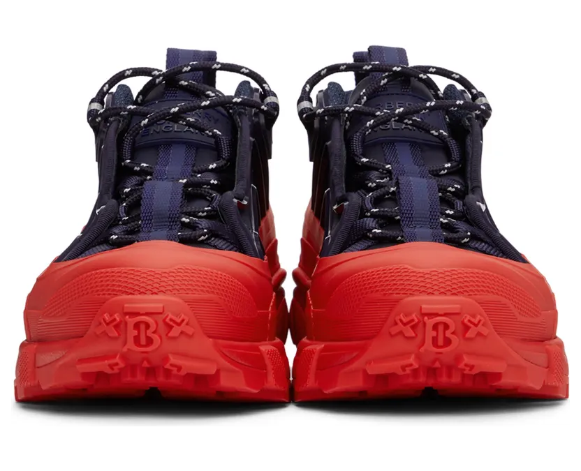 Burberry Navy & Red Arthur Sneakers (8045537) (2)