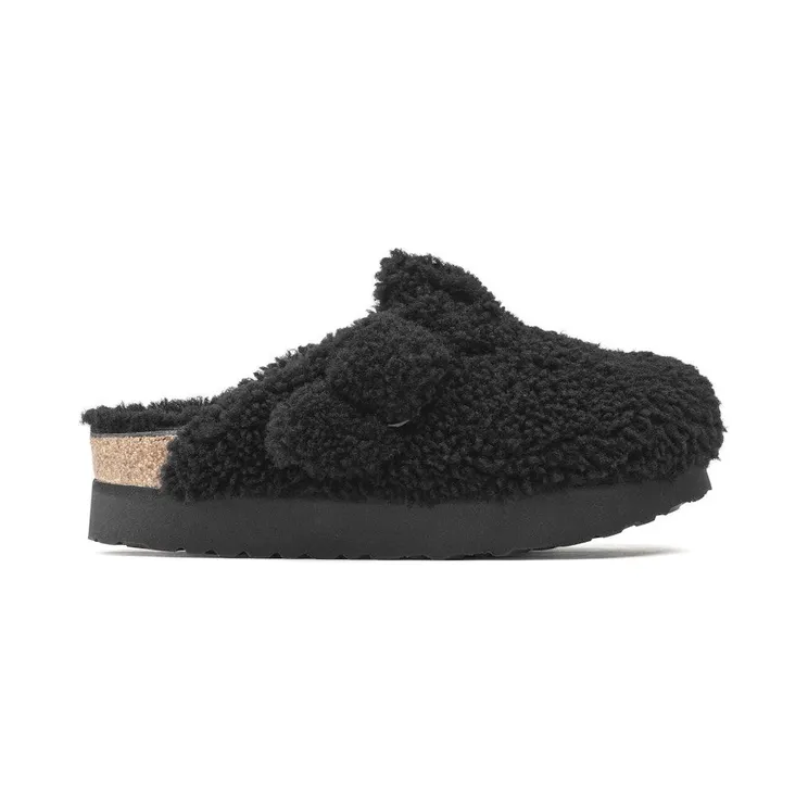 Birkenstock Boston Big Buckle Shearling Teddy Black (1021734)