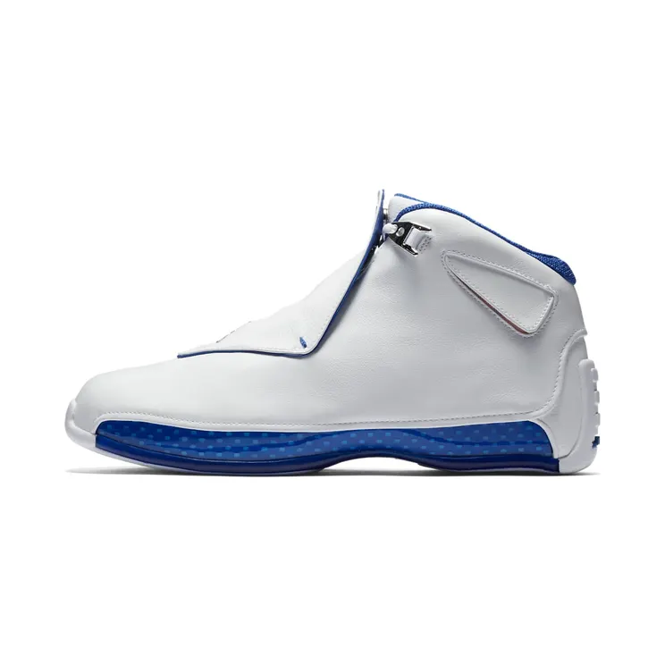Jordan 18 Retro “White / Sport Royal / Metallic Silver” (AA2494-106)