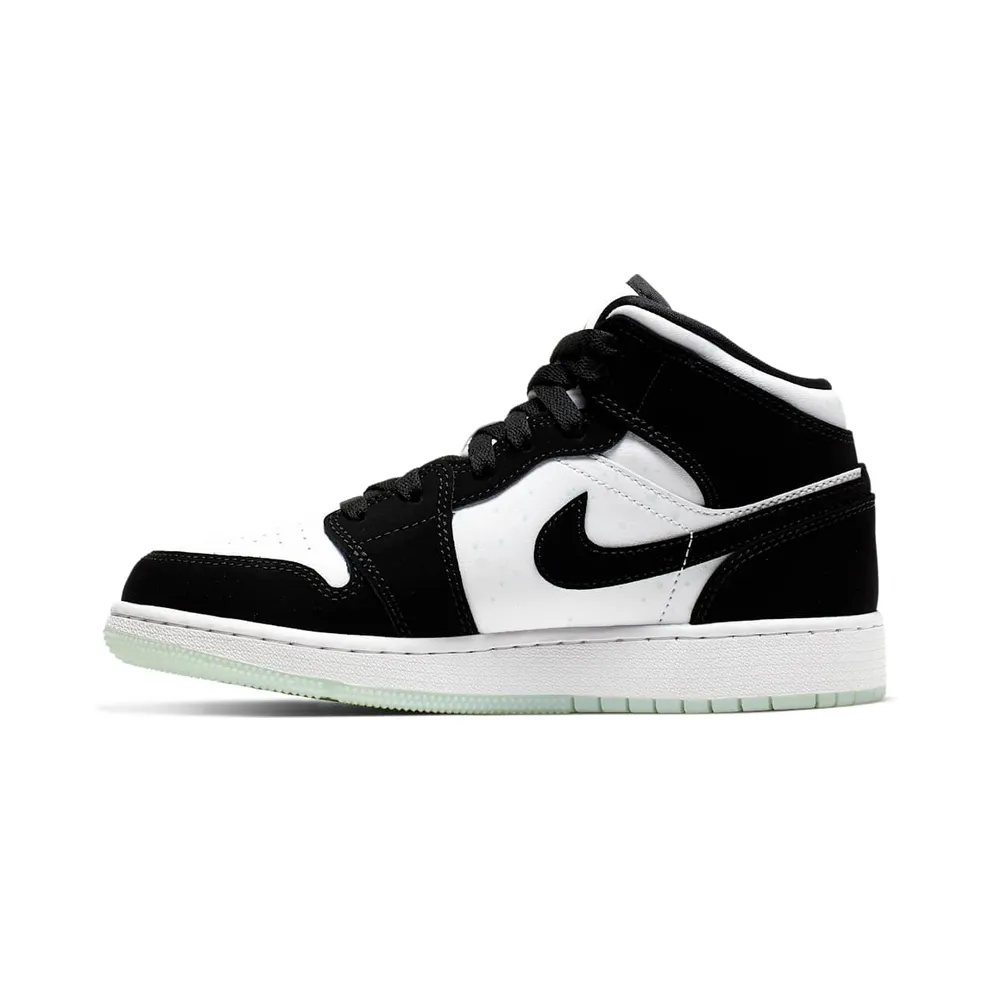 Jordan 1 Mid White Black Teal Tint (GS)