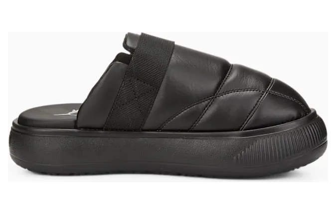 Puma Suede Mayu Leather Mule Black Silver (388598-01)