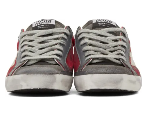 Golden Goose Red and Grey Suede Superstar Sneakers (G35MS590.Q54) (2)
