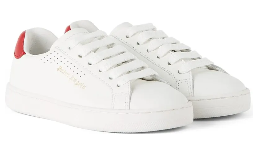 Palm Angels Kids White & Red New Tennis Sneakers (PBIA005F21LEA0010125) (4)