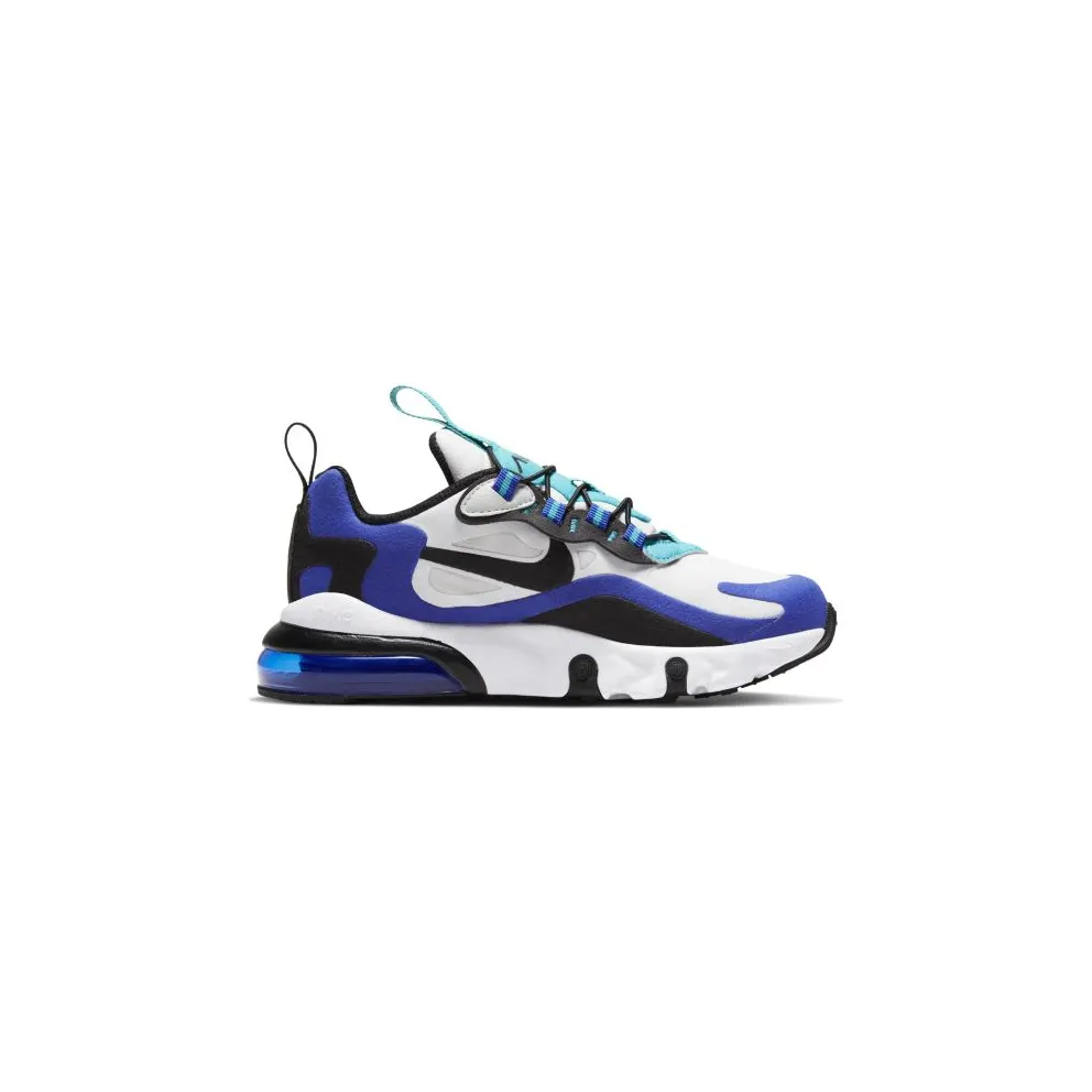 Nike Air Max 270 React White Hyper Blue Oracle Aqua (PS) White/Hyper Blue-Oracle Aqua-Black (BQ0102-105)